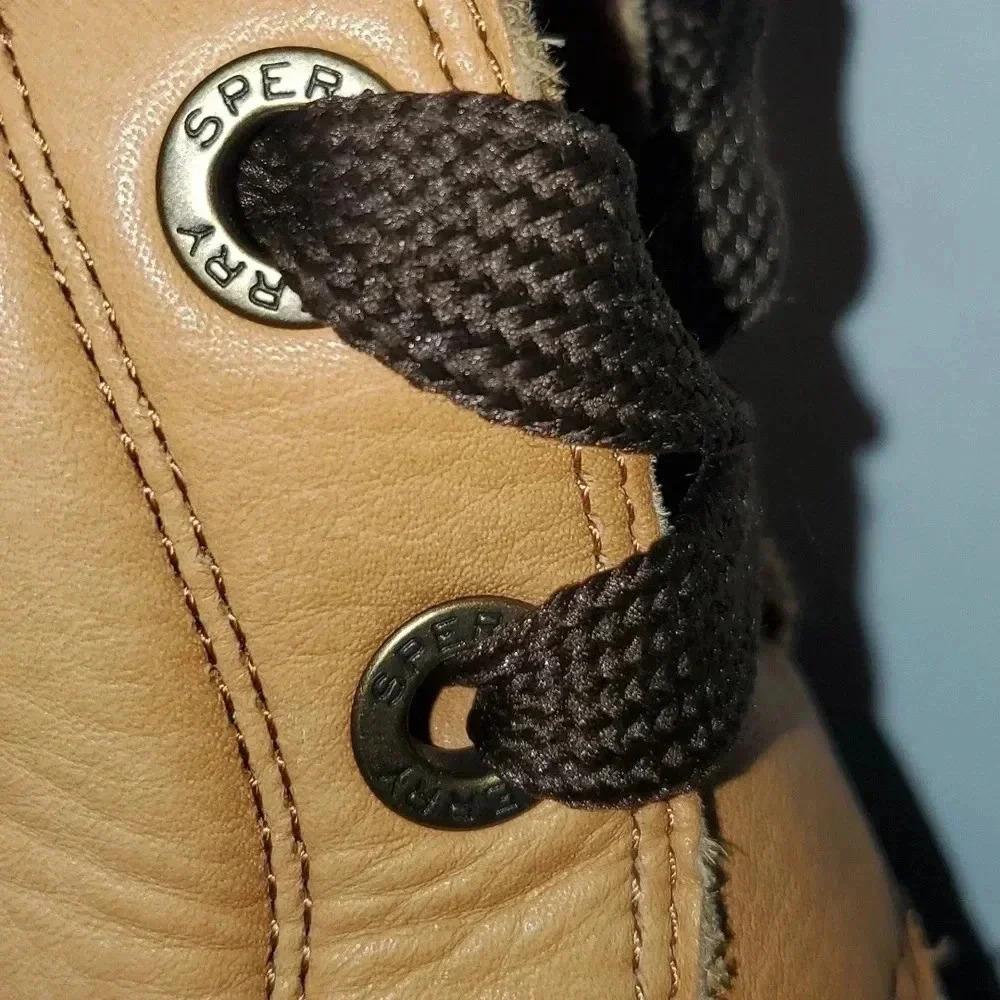 Sperry Women's Saltwater 2-Eye Leather Tan/Brown Rain Boot Women's Size 7 - Picture 16 of 16